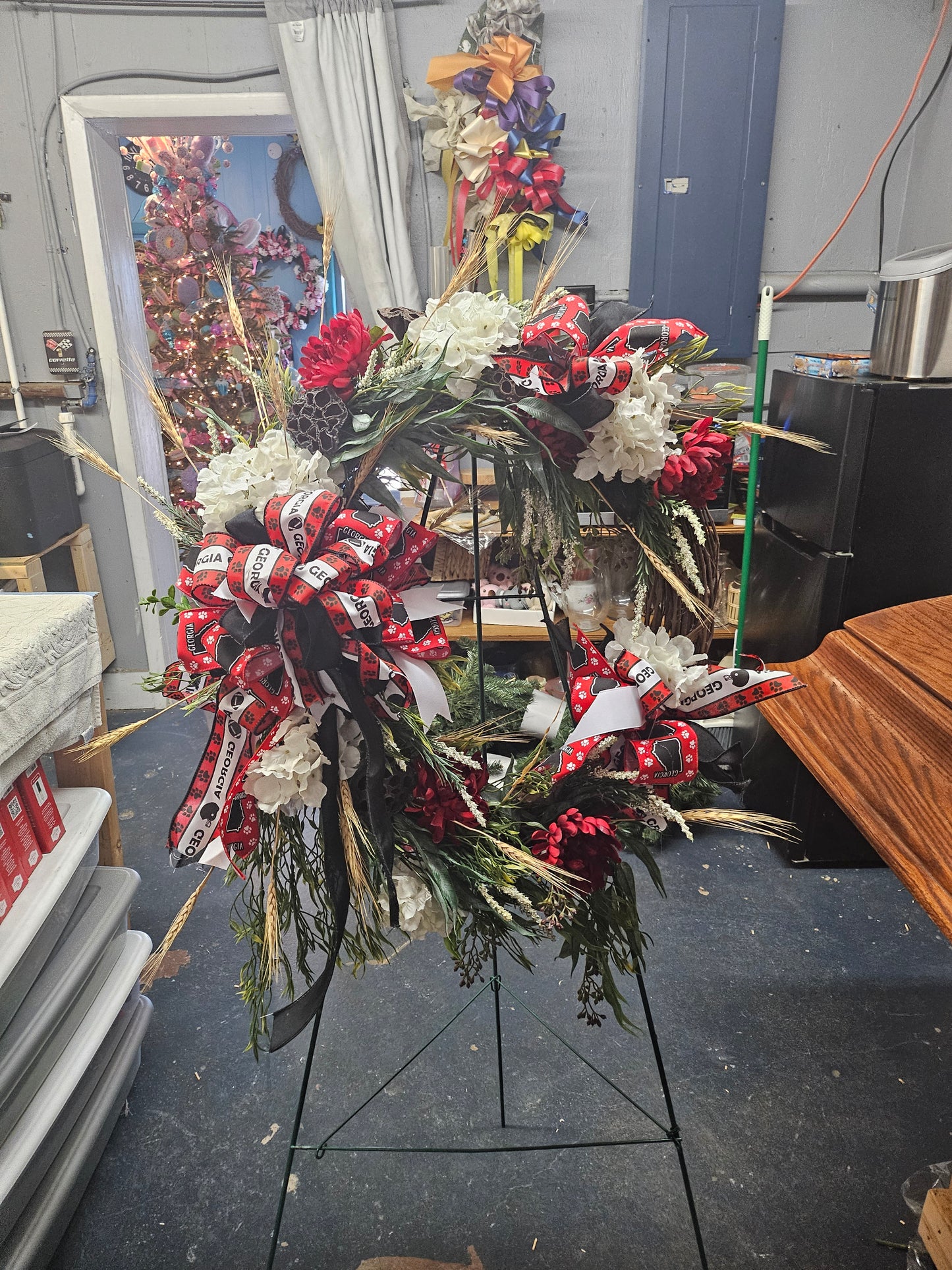 Georgia Bulldog Grapevine Wreath